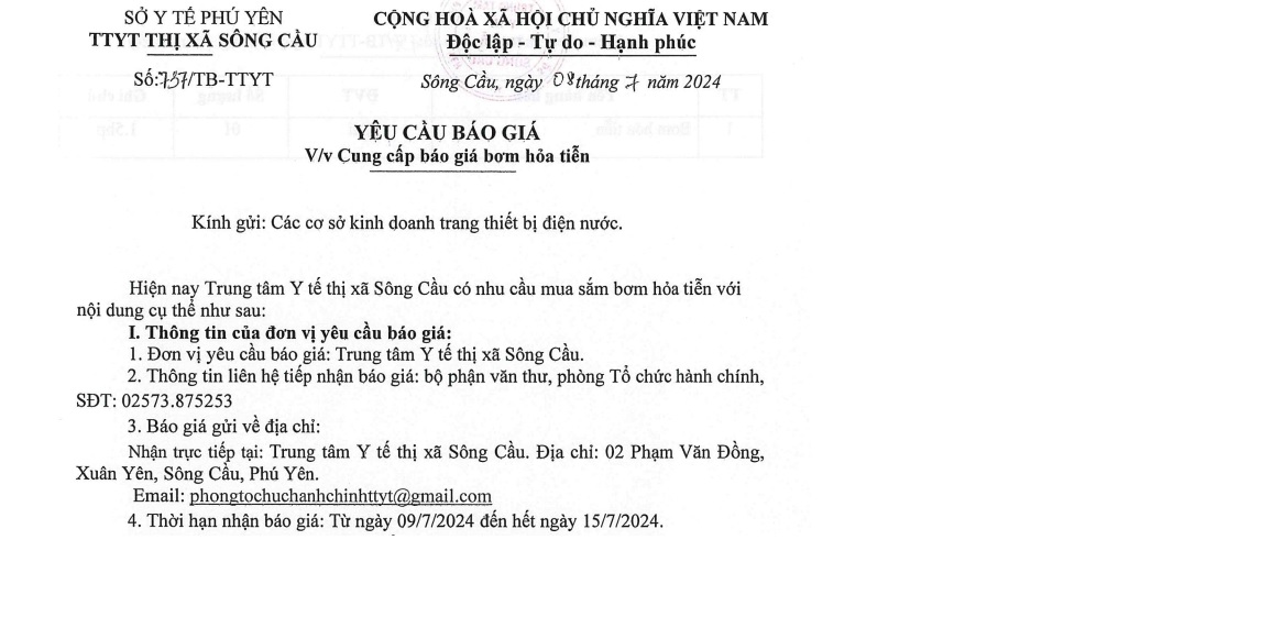 Yêu cầu báo giá bơm hỏa tiễn